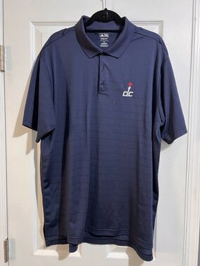 Adidas Men's Navy Short-Sleeve Polo with DC (Washington Wizards) Embroidery